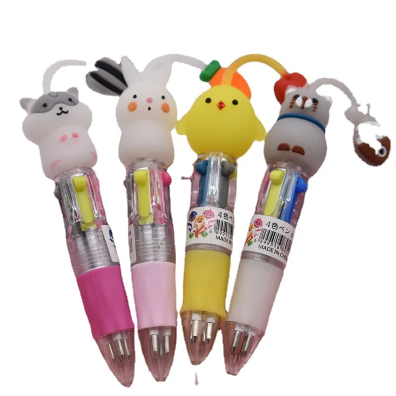 Cute 4 Color Cartoon Unicorn Dinosaur Shape Ballpoint Pen School Office Supplies Gift Stationery 0.5 Kawaii Mini Ballpoint Pen images - 6