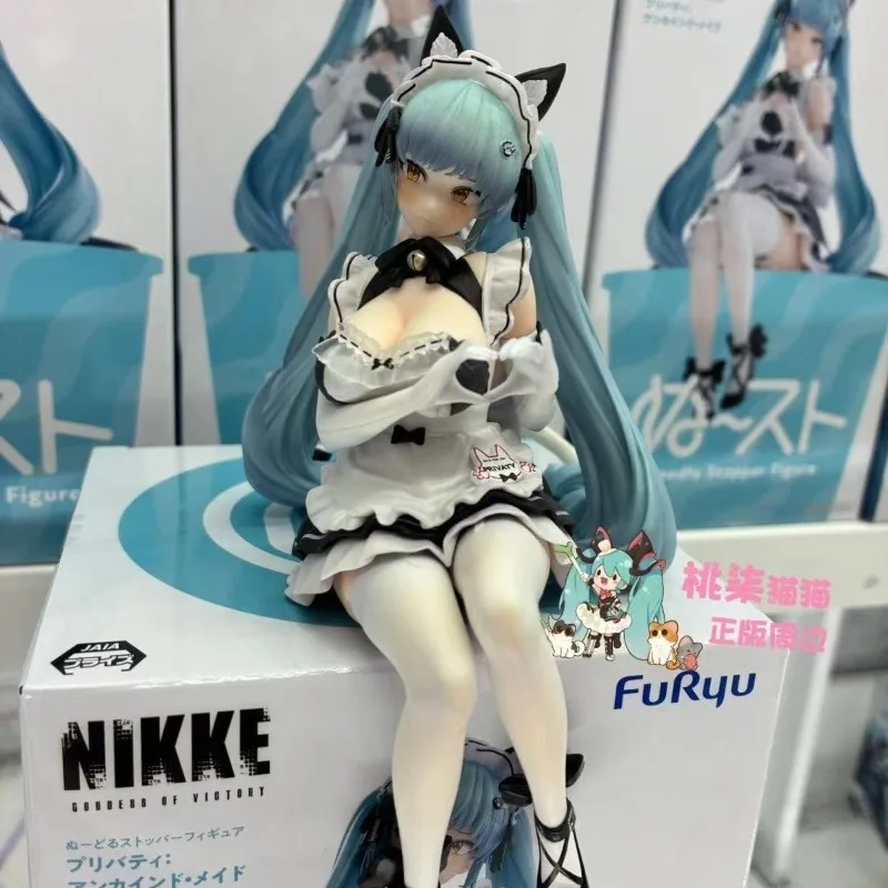 Фото В наличии 100% Оригинальная коллекционная фигурка FuRyu NIKKE Privaty Unkind Maid Noodle Stopper, аниме-фигурка, украшение для рабочего стола и дома, подарки №5