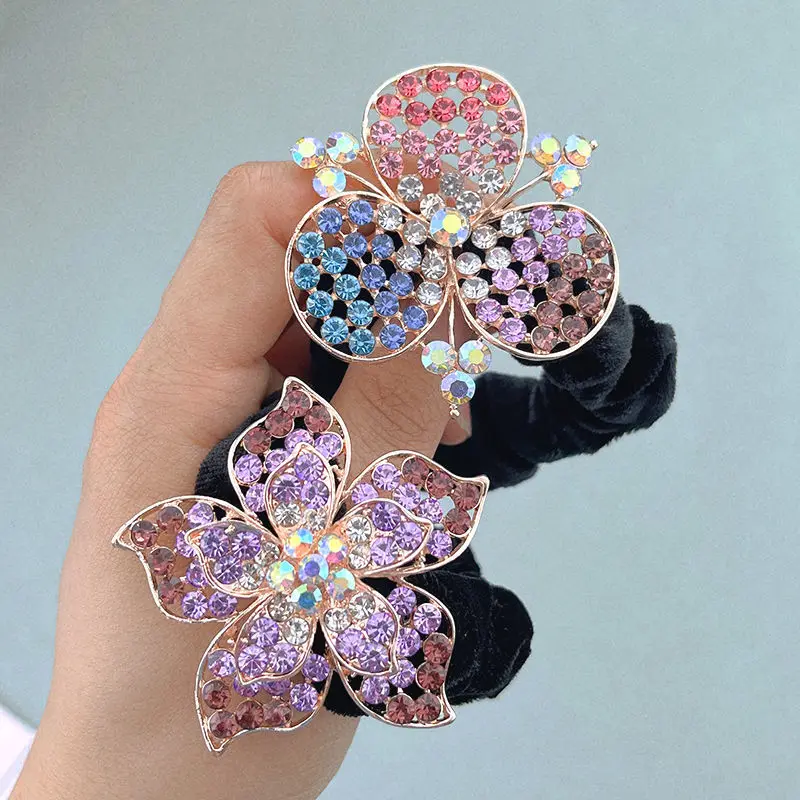 Hair Tie Headband Does Not Hurt Rubber Band South korea Rhinestone Flower Accessories Rope Up-do Floral Headdr...