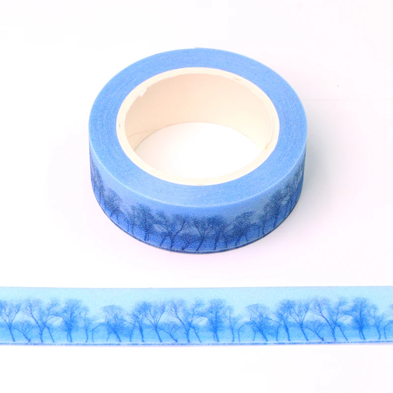 

10pcs/Lot Powder Glitter Blue Tree Washi Tape Japanese Stationery Kawaii Paper Scrapbooking School Tools Decorative Tapes