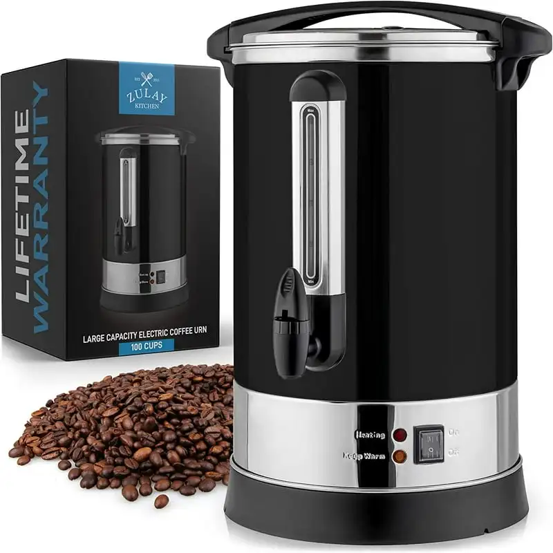 

100 Cup Commercial Coffee Urn Stainless Steel Large - Black