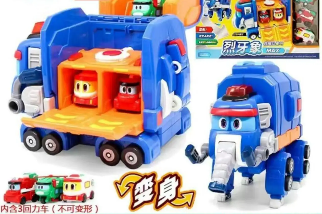 

New Transformation Toy Gogo Dino Transformed Elephant Rescue Base With Sound Transformation Elephant Rescue Car Children Toy 1