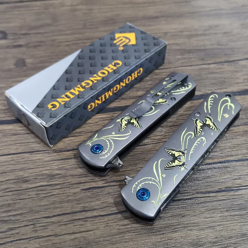 Нож из дамасской стали быстрооткрывающийся складной клинок нож 440C стальная