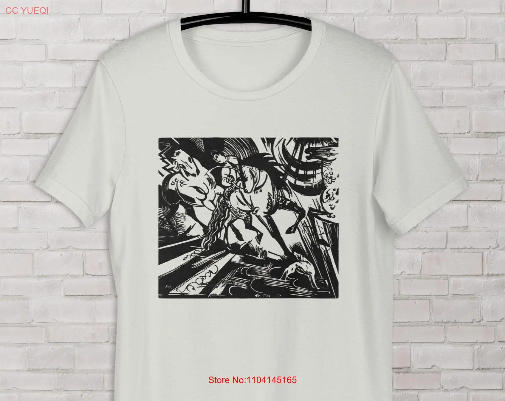 Футболка с принтом школьной езды Франца Марка рисунком лошадей водителей