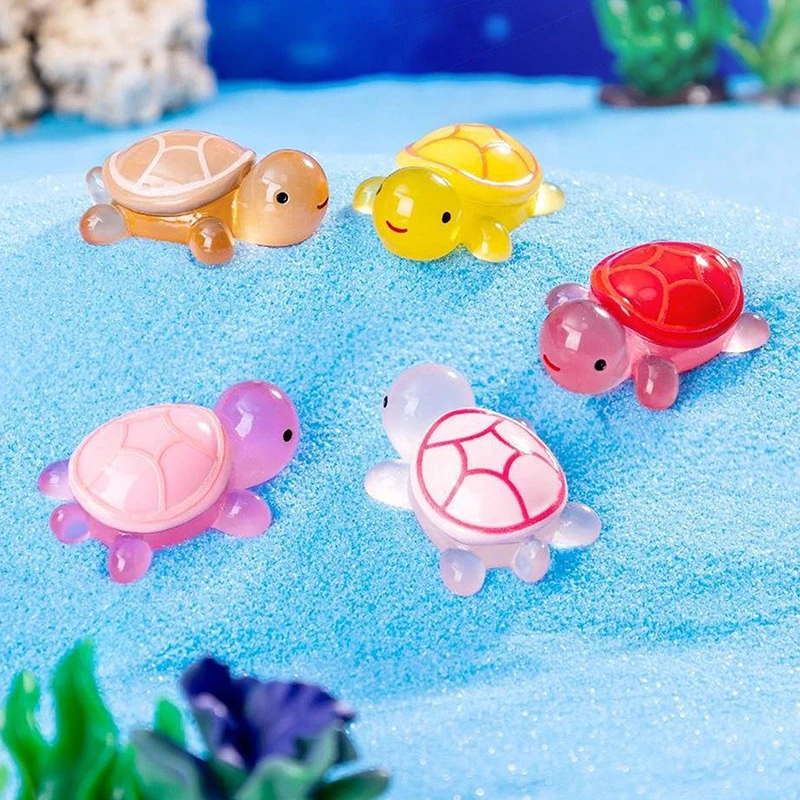 10 шт. светящаяся Мини-черепаха домашний декор ландшафтные полимерные поделки