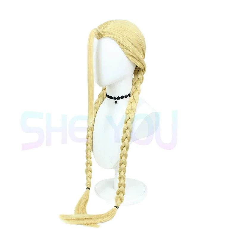 Игра Cammy парик для косплея Золотая двойная коса термостойкие синтетические