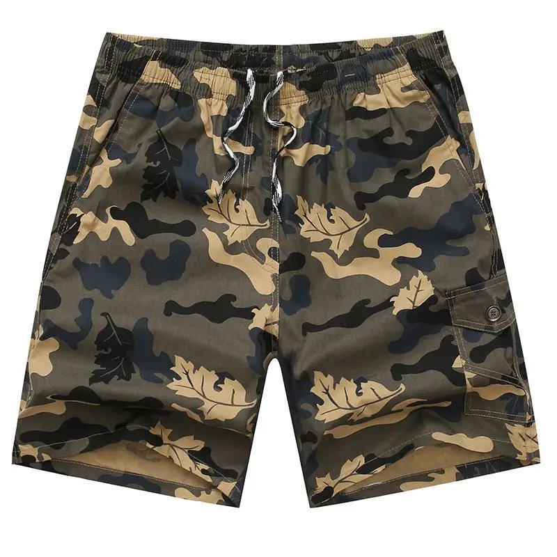 

Men Camouflage Shorts Elastic Waist Summer Fashion Mens Plus Size Breathable Cotton Casual Beach Clothing L-5Xl
