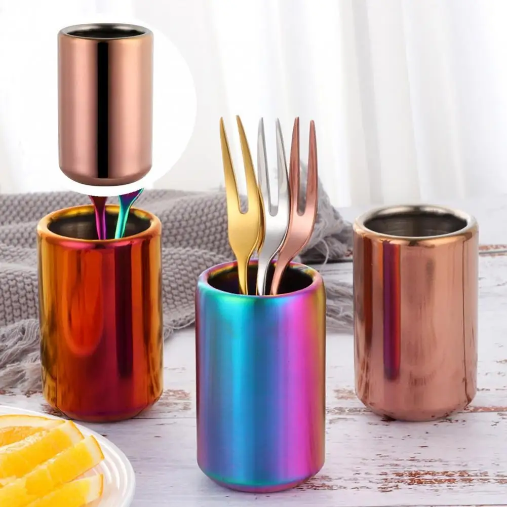 

Convenient Eye-catching Cylinder Smooth Surface Fruit Fork Holder Makeup Brush Organizer Fruit Fork Holder