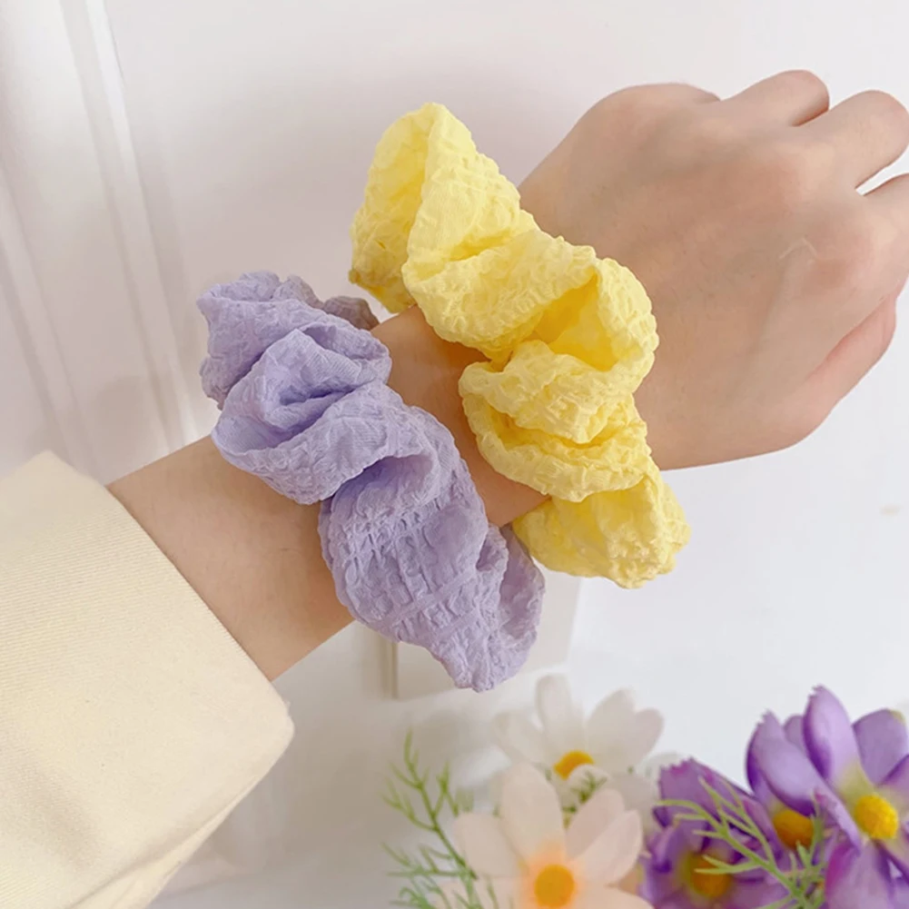 

Hair Ring Hair Rope Wrinkle Hairband Hair Ties Hair Accessories Solid Color Hairband Ponytail Holder Hair Scrunchie