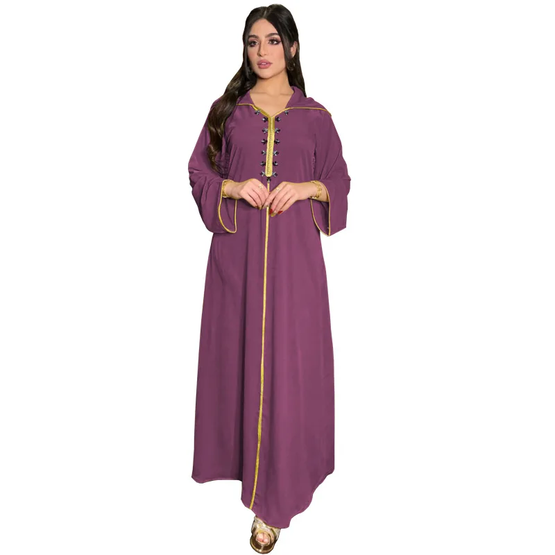 

Mq002 Middle East Muslim Robe Diamond Ribbon Dress Abaya Dubai Women's Clothing Ethnic Formal Occasion Dresses Khimar Jellabiya