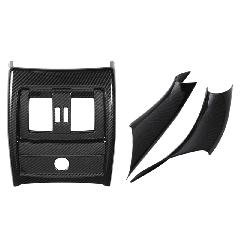

1X Rear Seat Air Conditioning Vent Cover For-BMW 3 4 Series F30 F34 2013-2018 & 2Pcs ABS Interior Door Handle Pull Cover