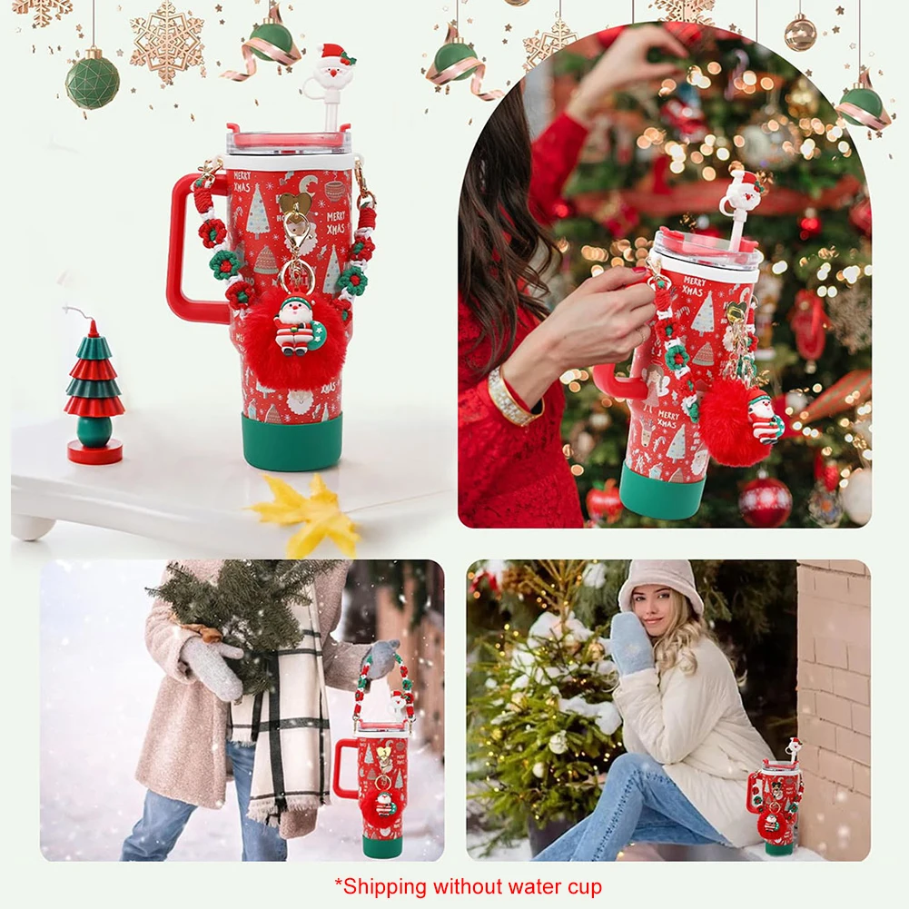 7 шт./компл. рождественская силиконовая чашка для ботинок соломенный чехол ручка