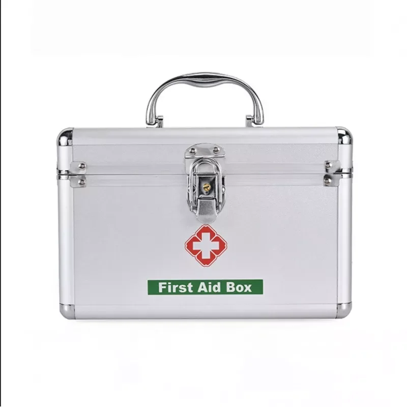 

Layer Household Aluminium Alloy First Aid Kit Emergency Box Kits Medicine Cabinet Lockable Bag Storage Carrying Handle Case