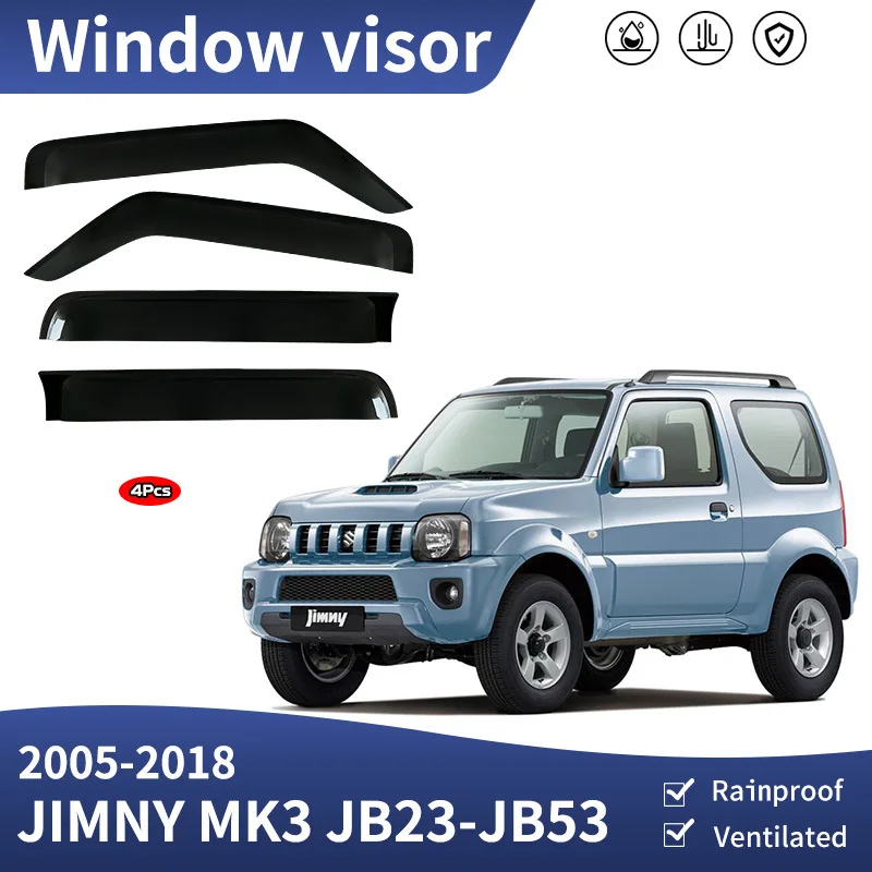 

Car Window Visor For Suzuki Jimny MK3/JB23-JB53 2005-2018 Window Rain Guards Weathershields Sun Rain Deflectors