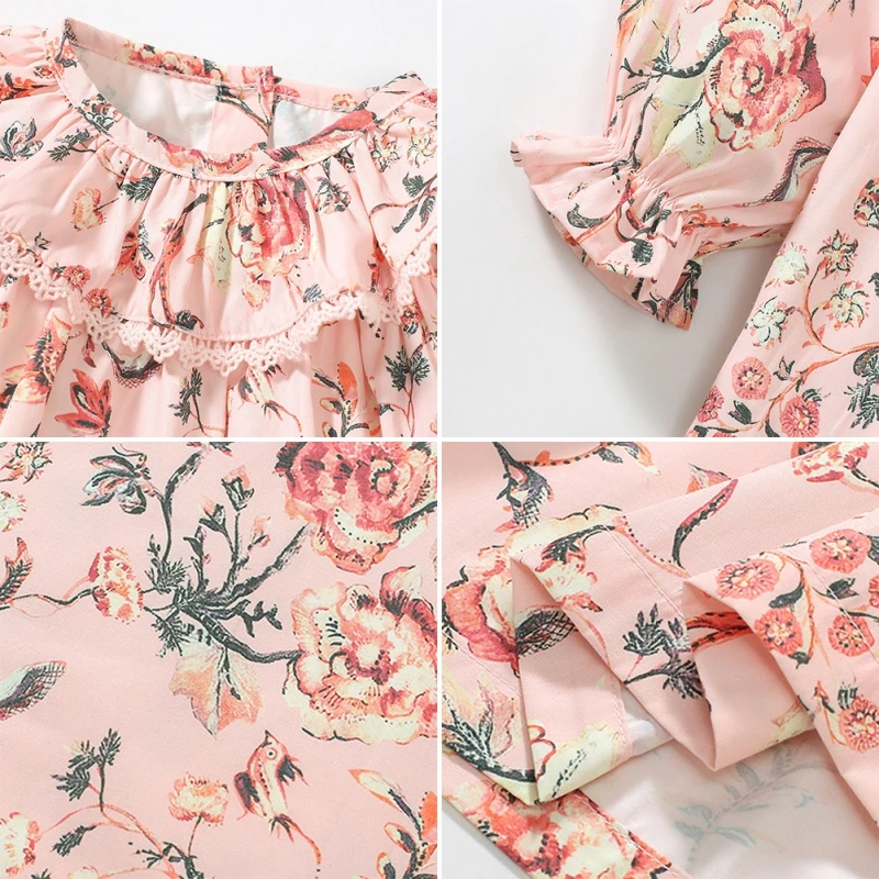 Детское платье принцессы с цветочным принтом