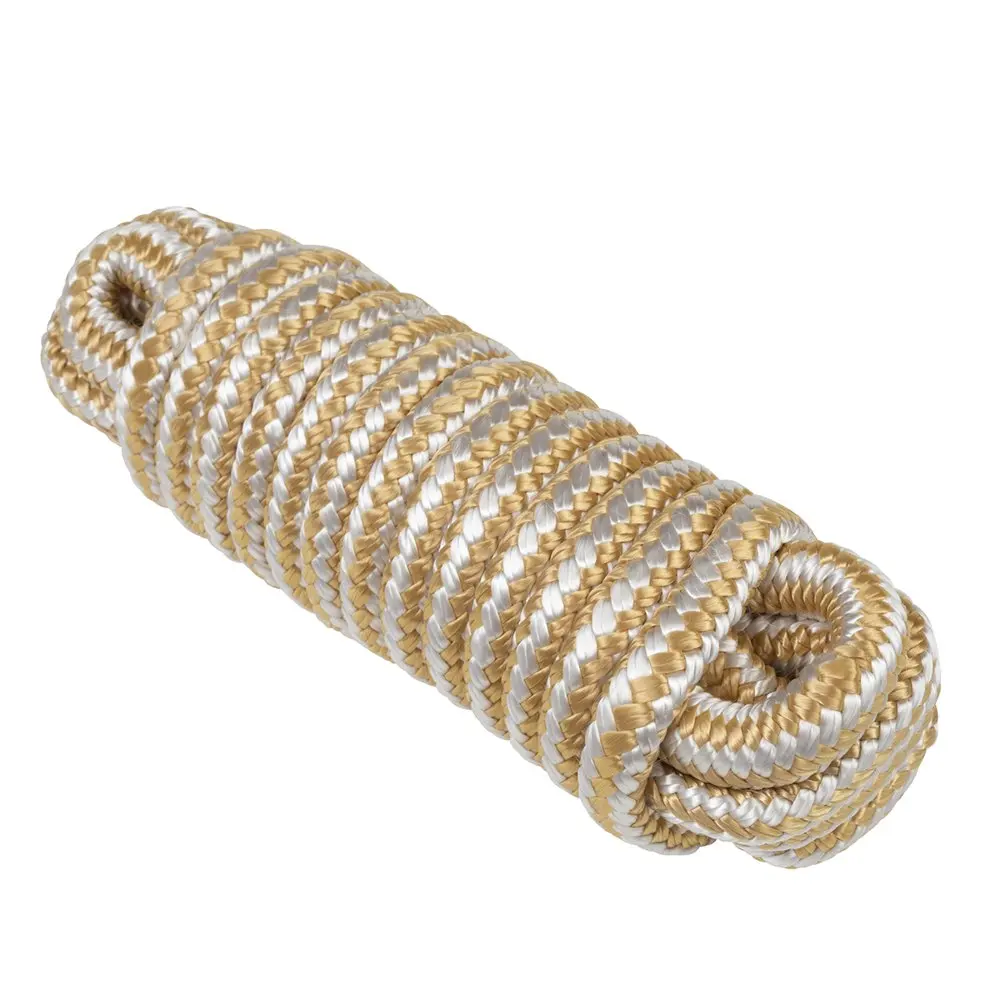 

3/8"x15' Nylon Double-Braided Marine Dock Line - Gold Camping Tool