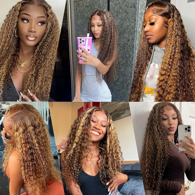 Парик из натуральных волос 30 дюймов светло-коричневого цвета 13x6