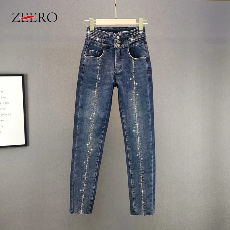 

Весенние уличные Женские винтажные облегающие джинсовые брюки-карандаш блестящие шелковые полосатые эластичные брюки на пуговицах