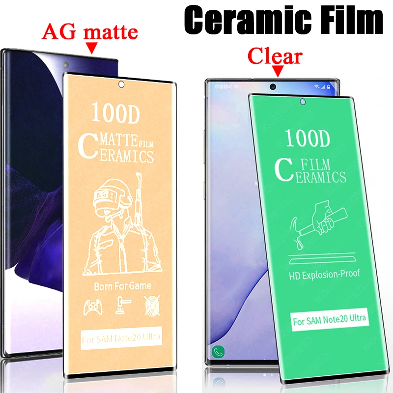 

2PCS For Samsung S7 edge S8 S9 Plus Note 8 9 10 Plus 20 Ultra S20 Plus Matte /HD 3D Curved Ceramic film Screen Protector
