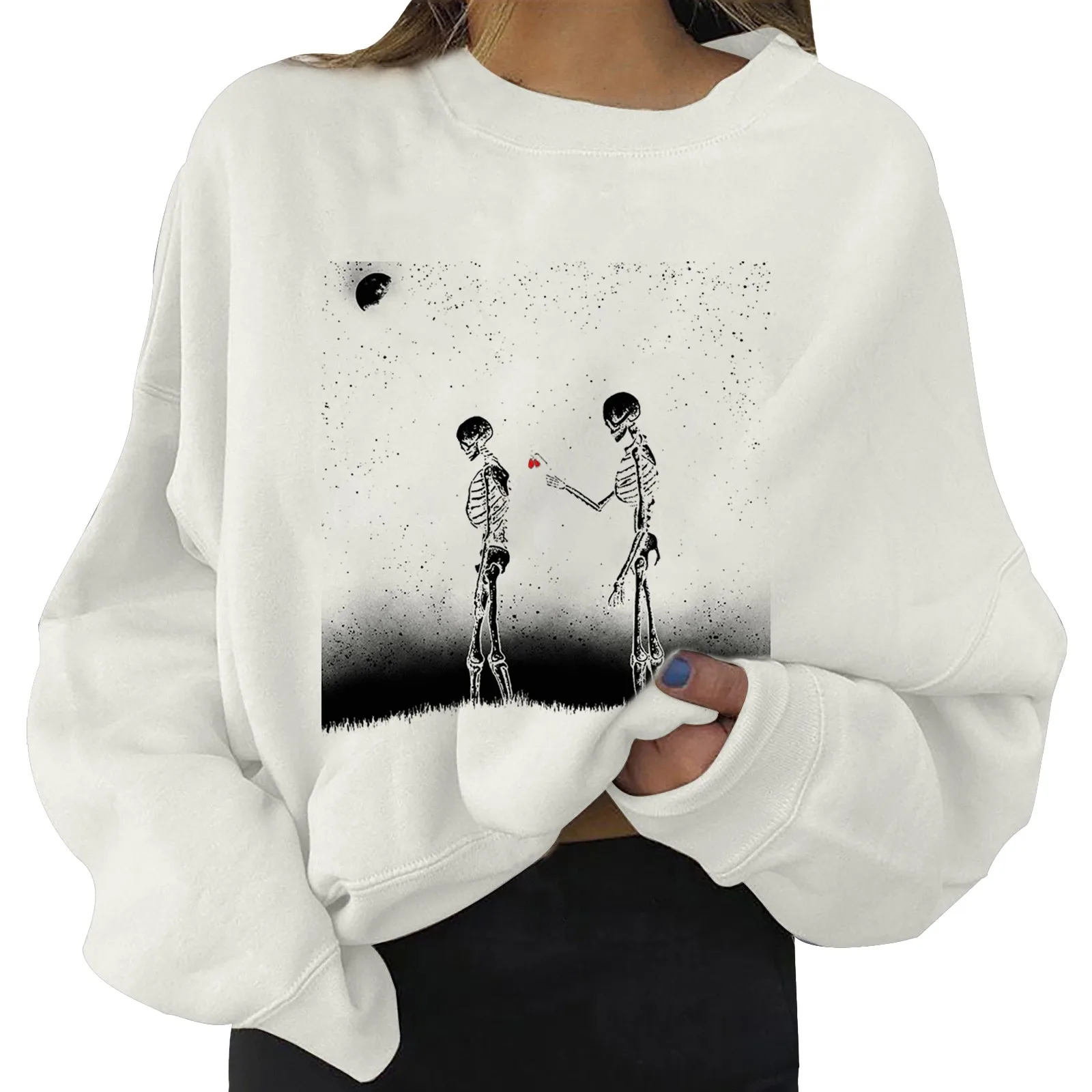 

Women's Everyday Print Sweatshirts Long Sweatshirt Letter Print Crew Neck Print Long Sleeve Women's Ladies Hoodies with Zipper