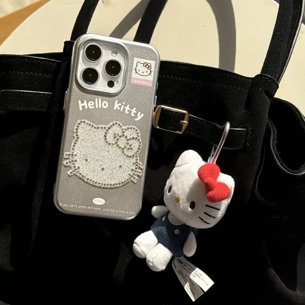 Милый мультяшный аниме-роль с вспышкой и бриллиантами Hello Kitty чехол для телефона