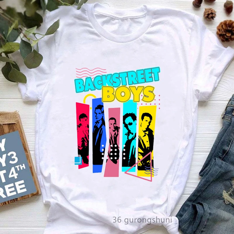 

2022 Hot Sale Watercolor Backstreet Boys Print T Shirt Women Cool Hip Hop Tshirt Femme White Hipster Female T-Shirt Streetwear