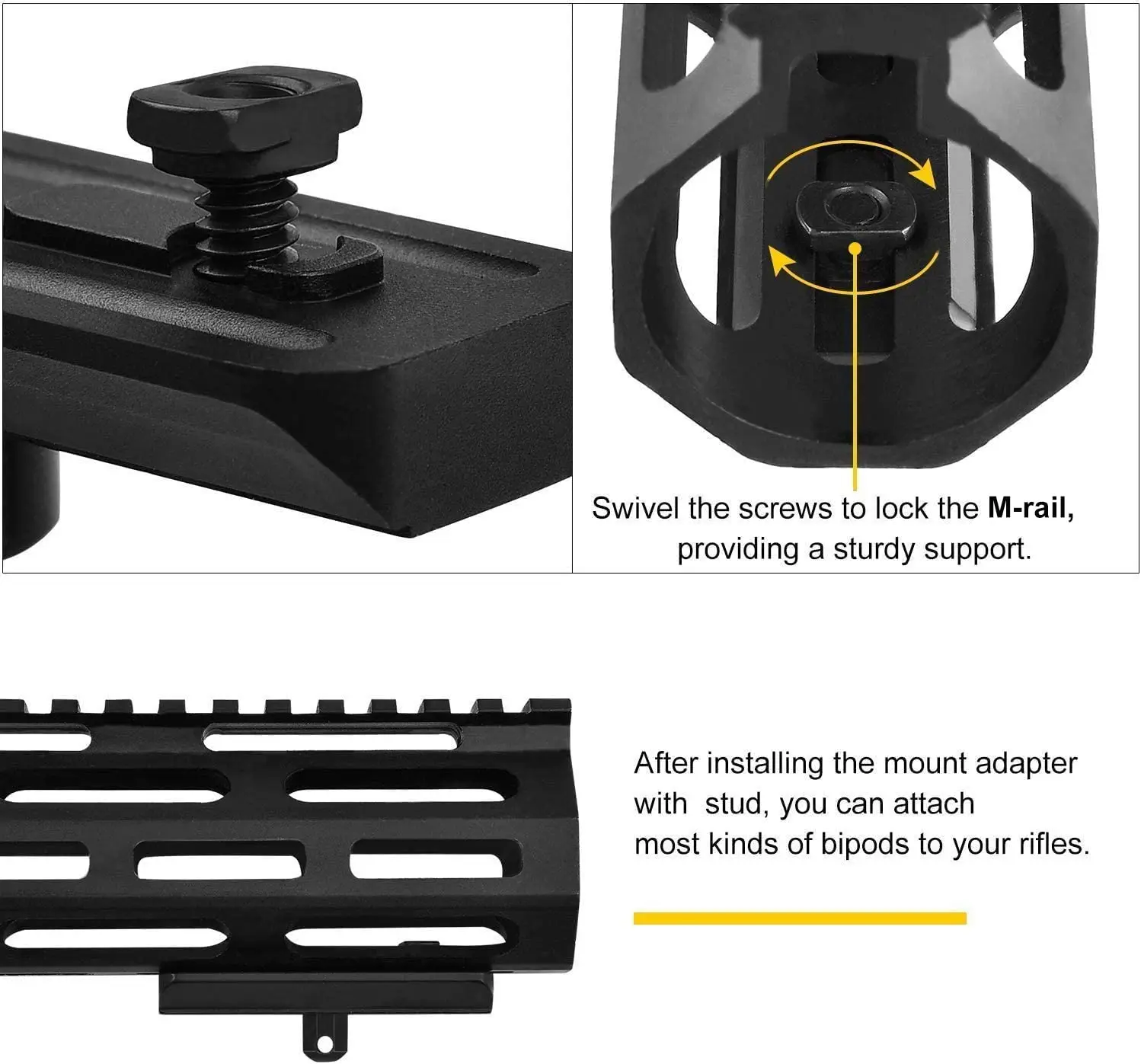 WildSky M-lok Адаптер для крепления Пикатинни переходник наконечника низкопрофильный