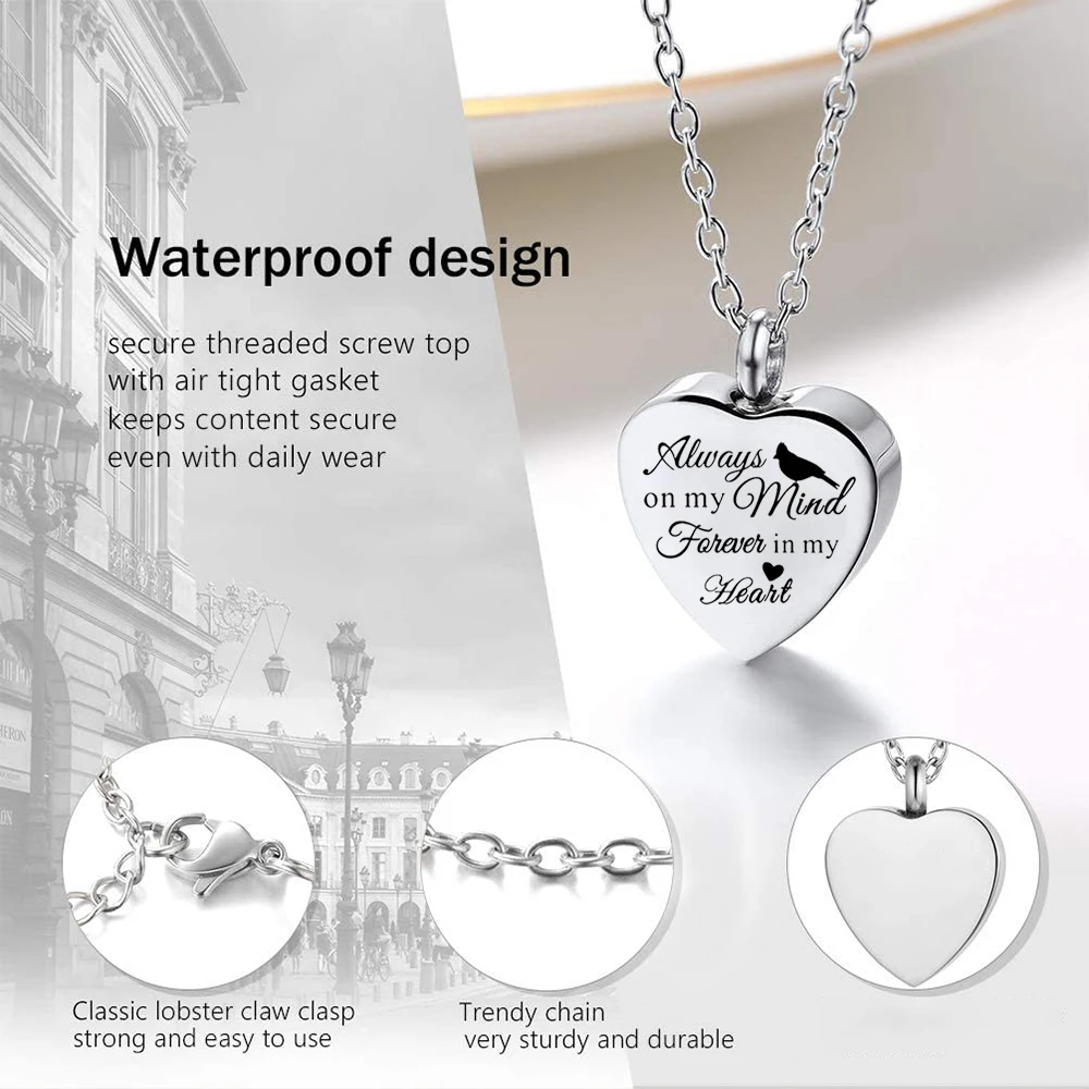 Ожерелье с кремационной урной человеческого пепла для ожерелье праха Locket женщин