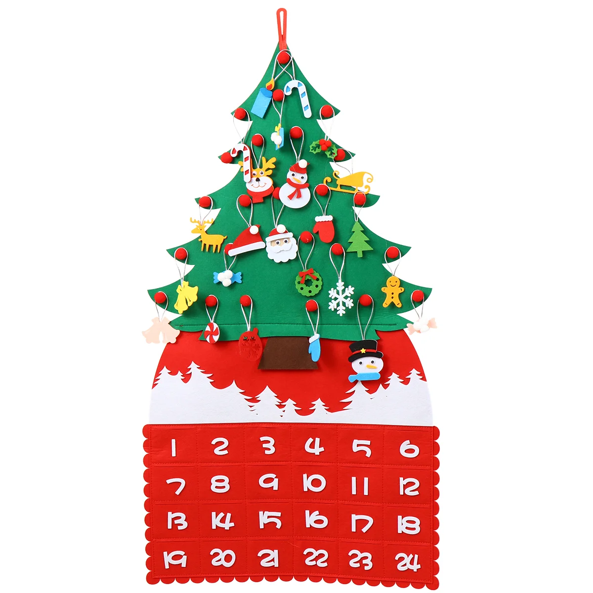 

Christmas Tree Calendar DIY Felt Countdown Advent Artificiales Para