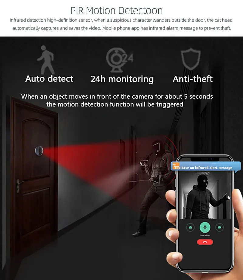 4.3 Inch Video Doorbell Camera Wifi Tuya Doorbell Mirilla Smart Home Door Peep-hole Security Protection enlarge