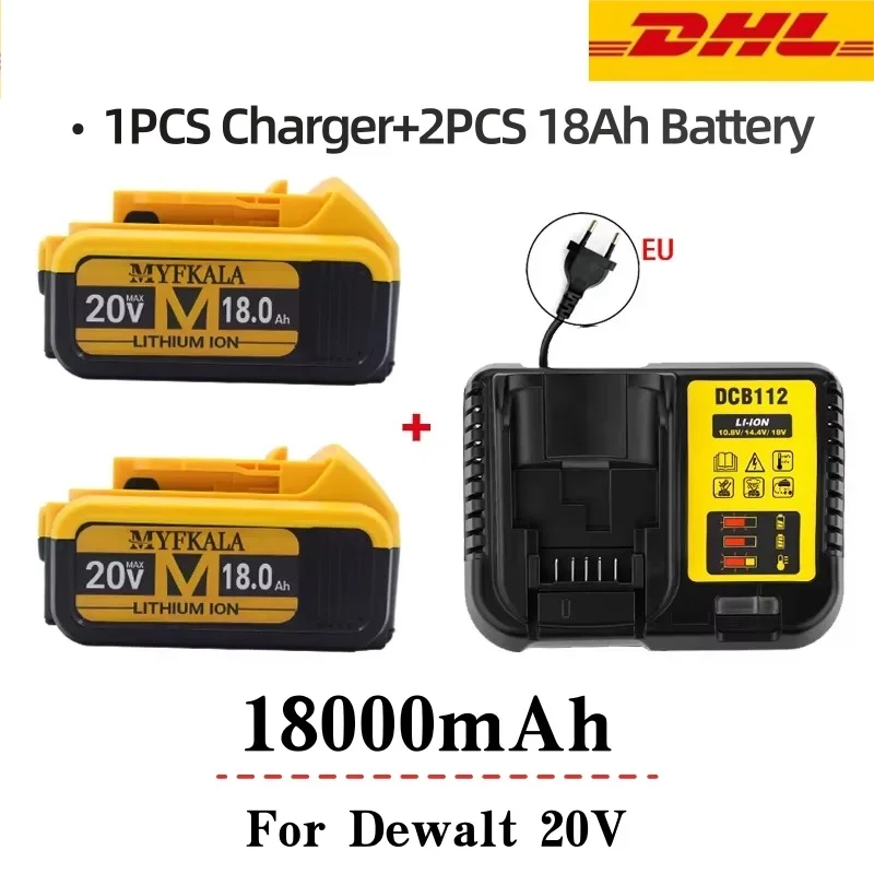 100% оригинал 2024 20 В 18000 мАч сменный литиевый аккумулятор для Dewalt DCB184 DCB200 DCB182 DCB180 DCB181
