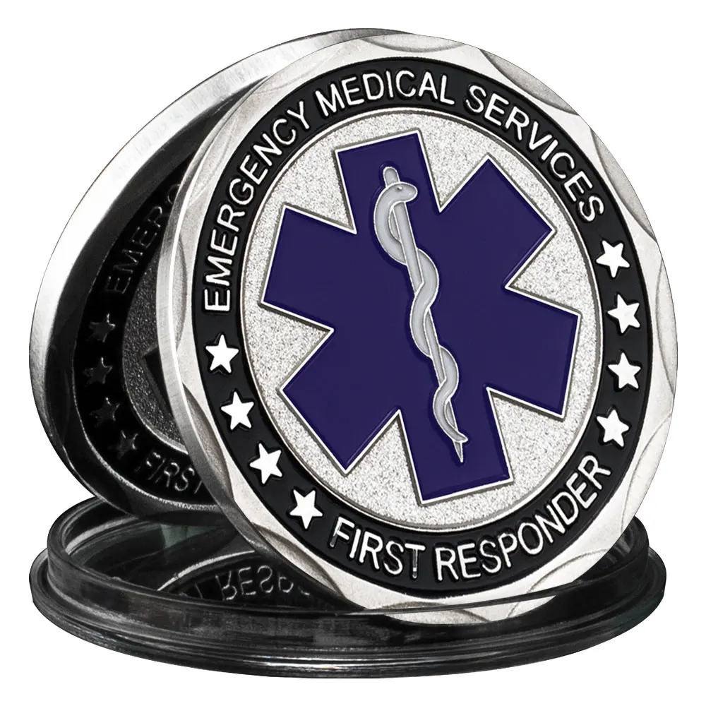 

Монета для экстренной медицинской помощи, сувенирная посеребренная коллекция, художественная памятная монета