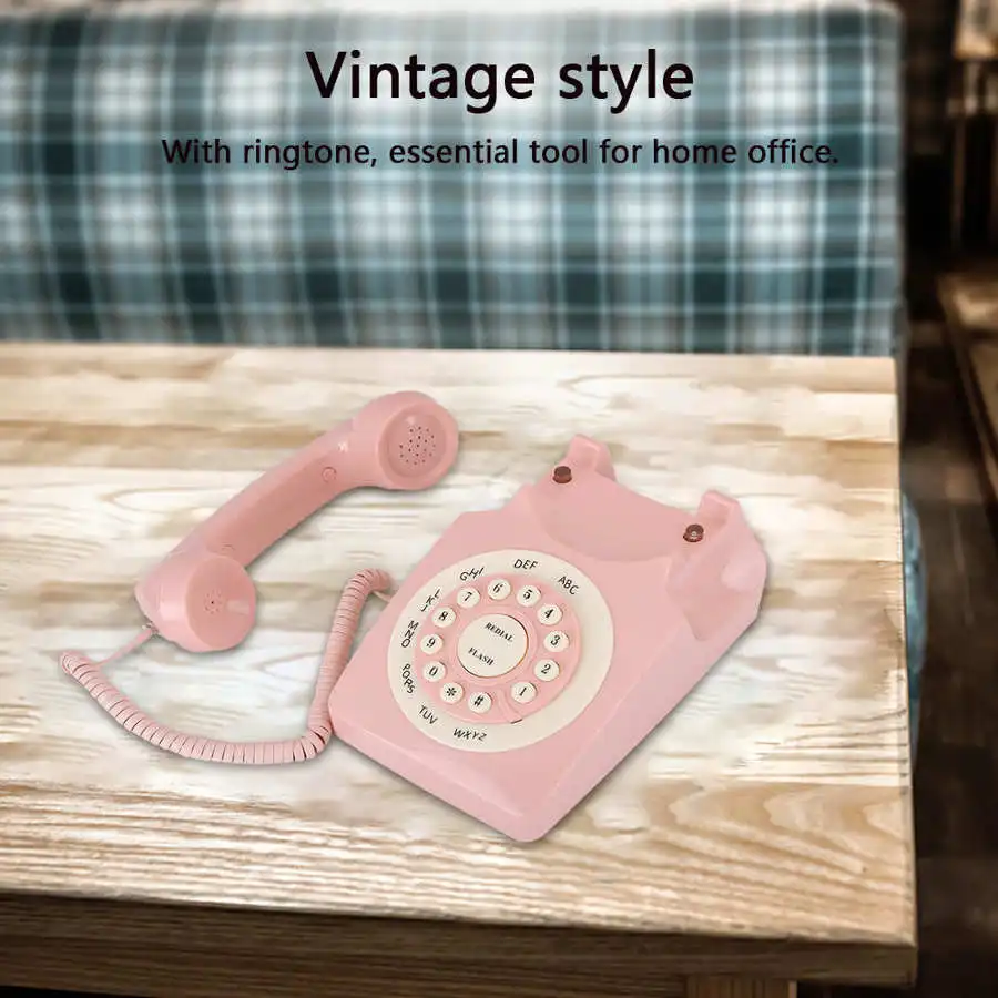 Vintage Telephone High Definition Call Quality Wired for Home Office Pink European telefono Landline Desk | Компьютеры и офис