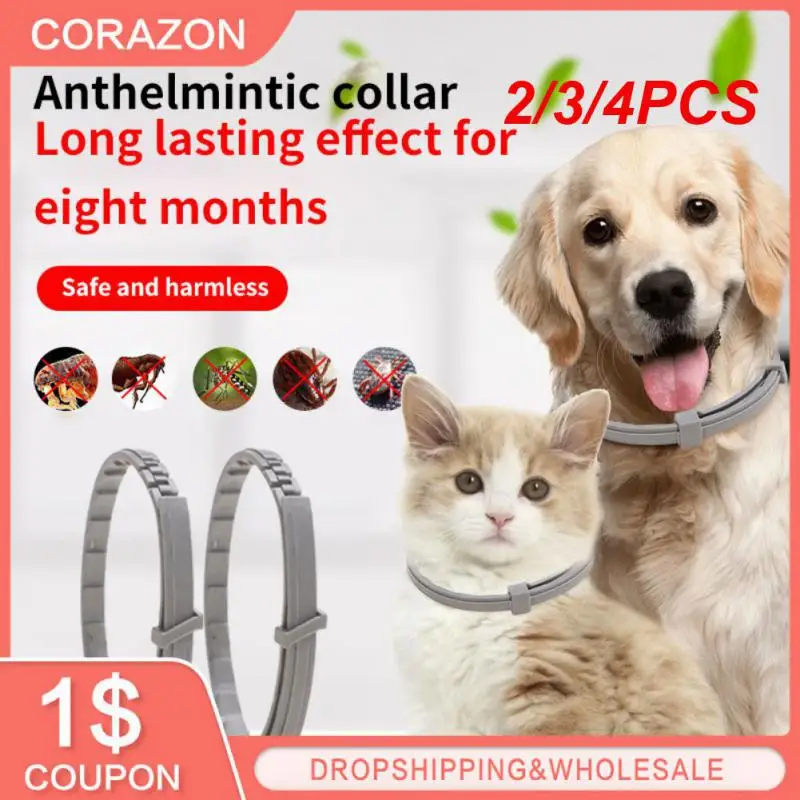

2/3/4PCS Insect Repellent Collar Adjustable For Dogs And Cats Flea Collar Bright Collar For Dogs Adjustable Collar