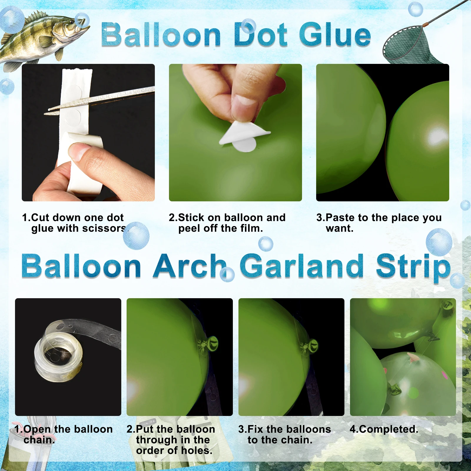 Фон для фотосъемки с изображением рыбалки