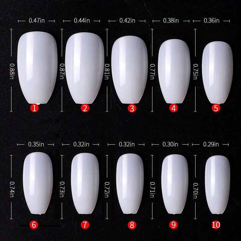 

S DIY Artificial Fingernails Acrylic French False Fake Clear Coffin Tips Short Extra Long Full Cover Press on Nail
