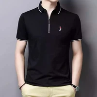 high end designer golf mens polo shirt summer new short sleeve zipper collar leisure trend high quality t shirt hommes clothing