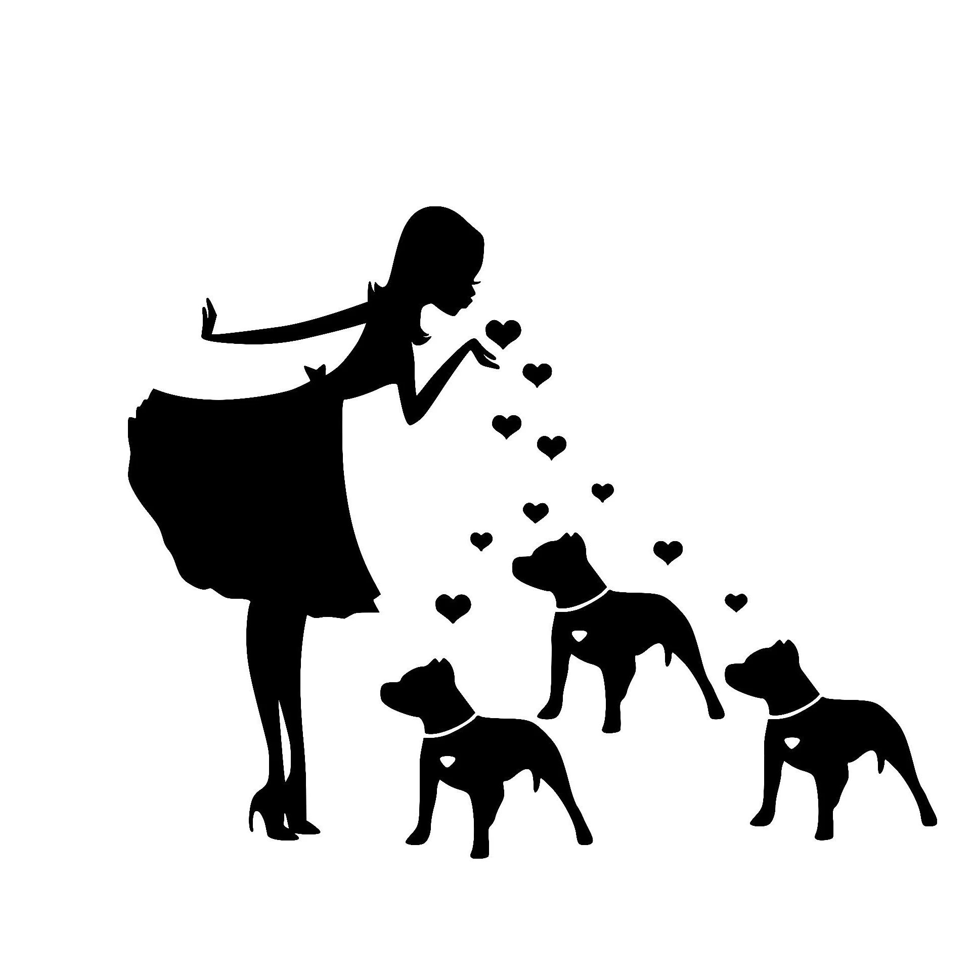 

Funny love Bulldog pet car sticker waterproof sunscreen bumper windshield luggage compartment sticker