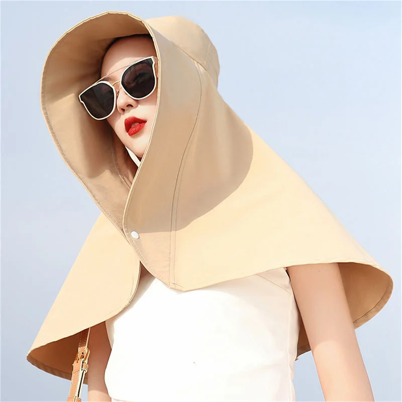 

Summer Sunscreen Hat Women's Anti Ultraviolet Sunshade Sun Hat Cycling Neck Guard Shawl Face Covering Fisherman Hat