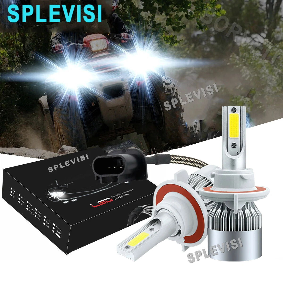 

2x 100W 9008 H13 LED Headlight Bulbs 6000K White For HONDA FOREMAN 500 2005 2006 2007 2008 2009 2010 2011 2012 2013 2014