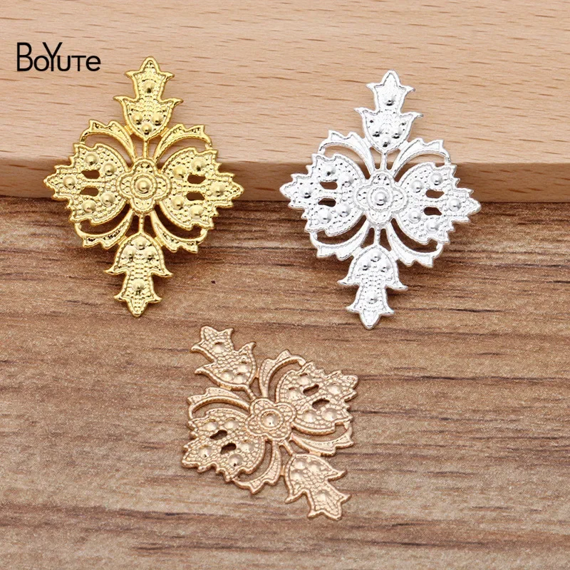 BoYuTe (100 шт./лот) 23*30 мм основание для цветка металлические латунные материалы