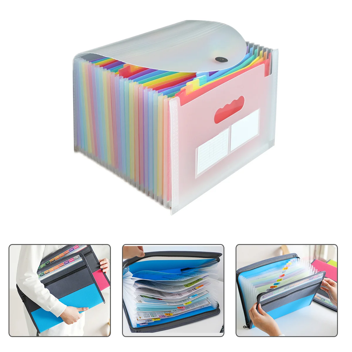

Expanding File Folder 24 Pockets Accordian File Organizer Portable Document Organizer