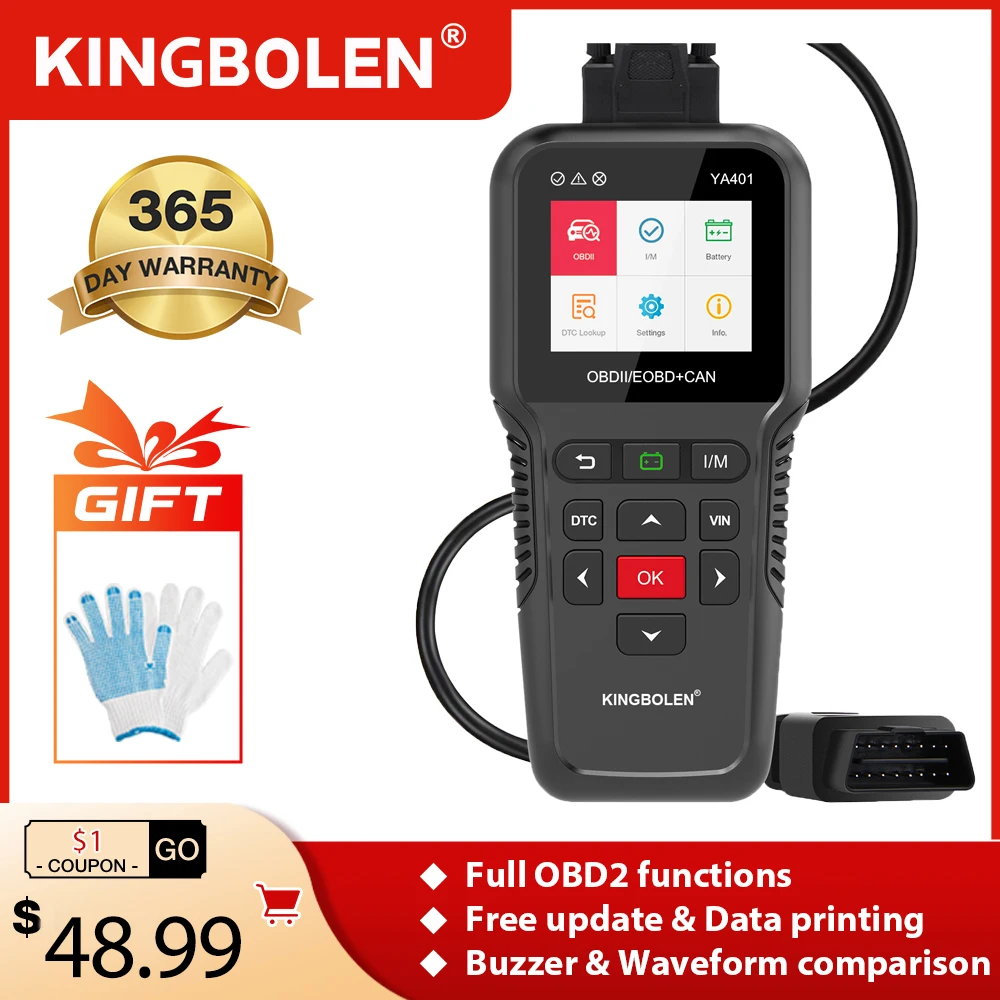 

Считыватель кодов KINGBOLEN YA401 OBD2, сканер для диагностики автомобиля, PK KW850 CR3008