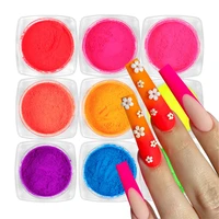 9boxset gradient neon powder nail art decoration fluorescent rainbow color glitter powder for diy nail polish accessories tool