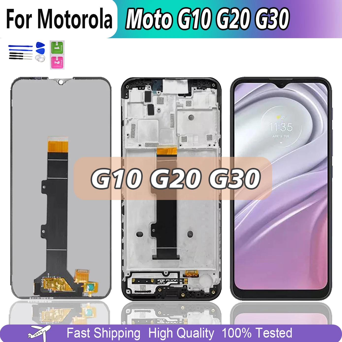 

6.5" Original LCD For Motorola Moto G10 XT2127-2 G30 XT2129-2 G20 XT2128-2 LCD Display Touch Screen Digitizer Assembly