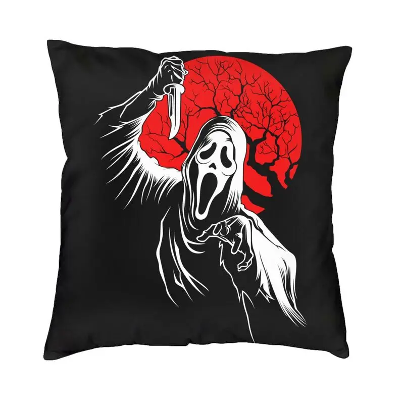 

Scream Ghostface Square Pillowcover Home Decorative Horror Killer Tv Movie Cushions Throw Pillow for Sofa Double-sided Printing