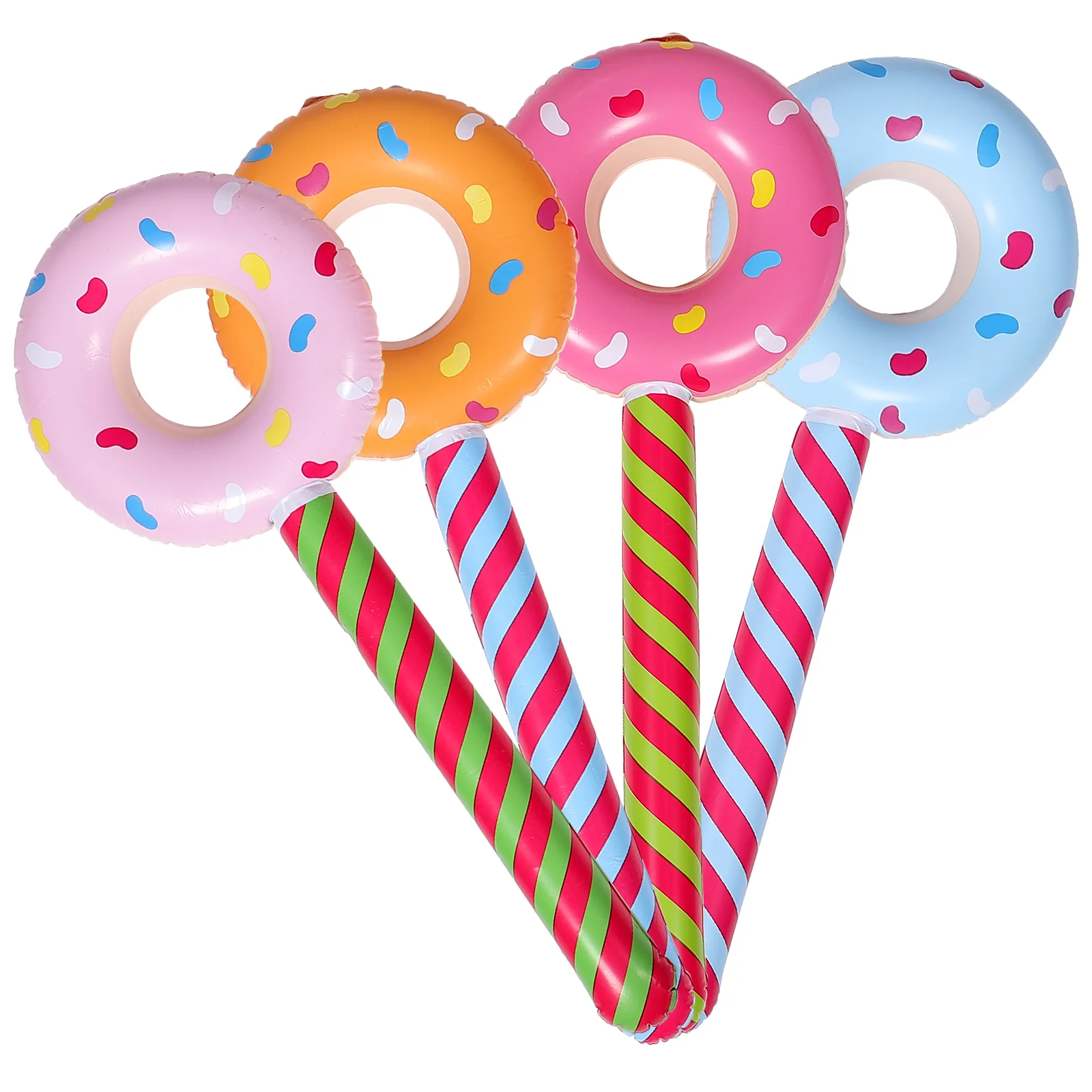 

4Pcs Donut Lollipop Inflatable Sticks Inflatable Donut Lollipop Toys Birthday Party Props Inflatables