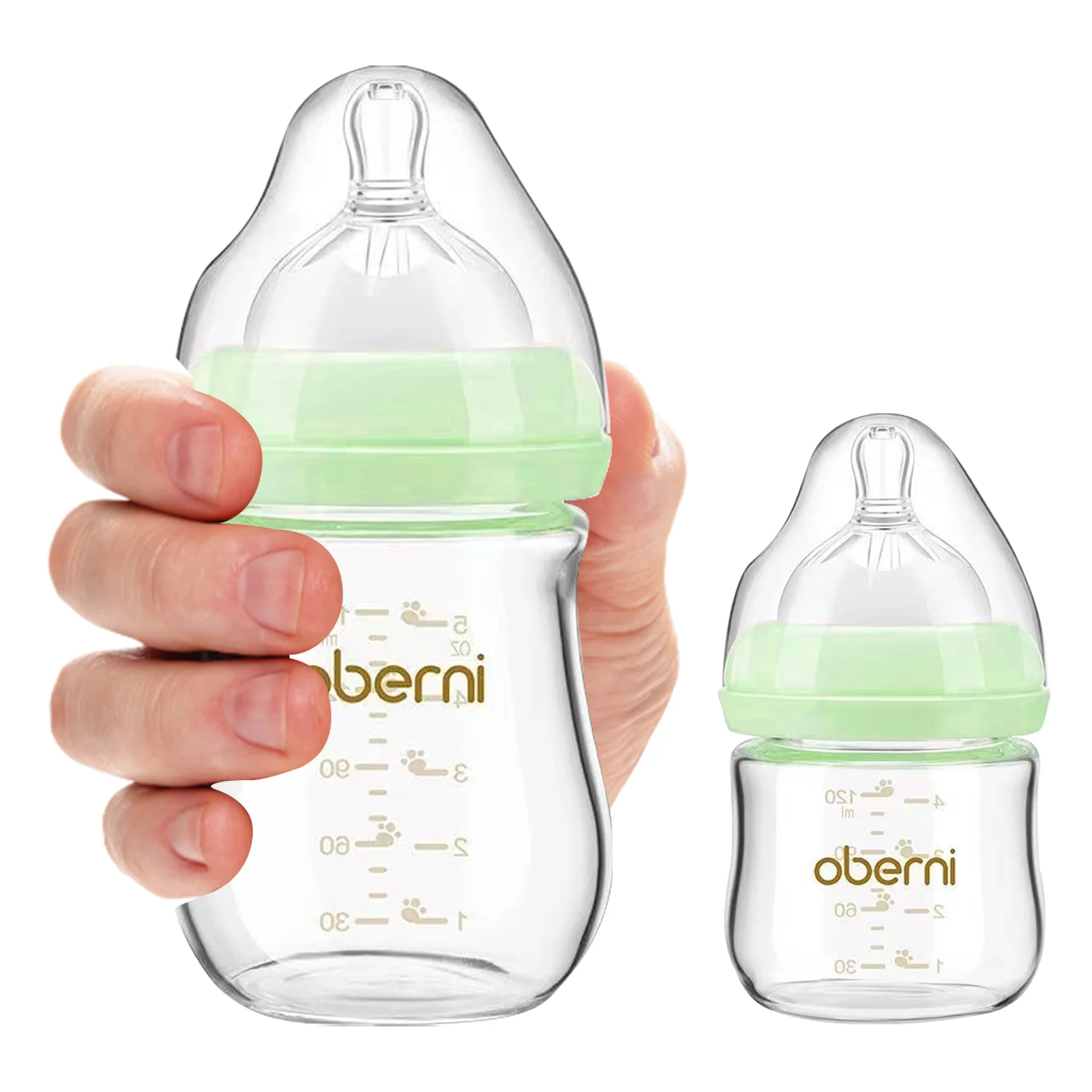 

Gentle Silicone Baby Bottle Anti-Colic Baby Milk Bottle Slow Flow Breast-Like Nipple With Anti-Colic Valve Blue/Green/Pink