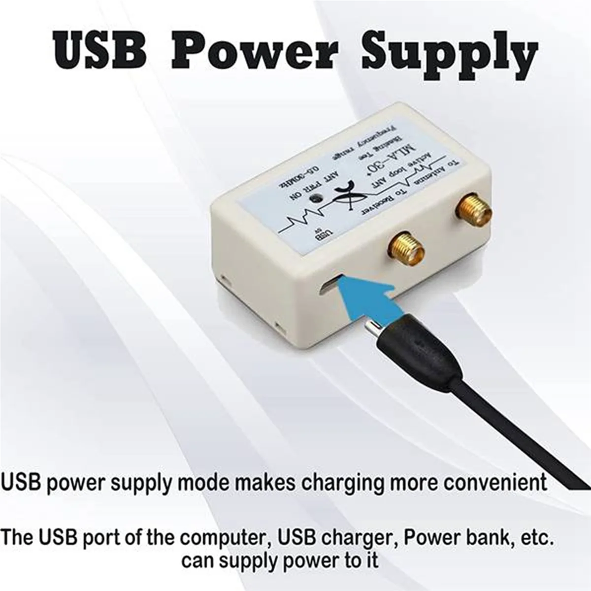 Кольцевая активная приемная антенна MLA-30+ Plus 0 5–30 МГц контурная SDR низкий уровень