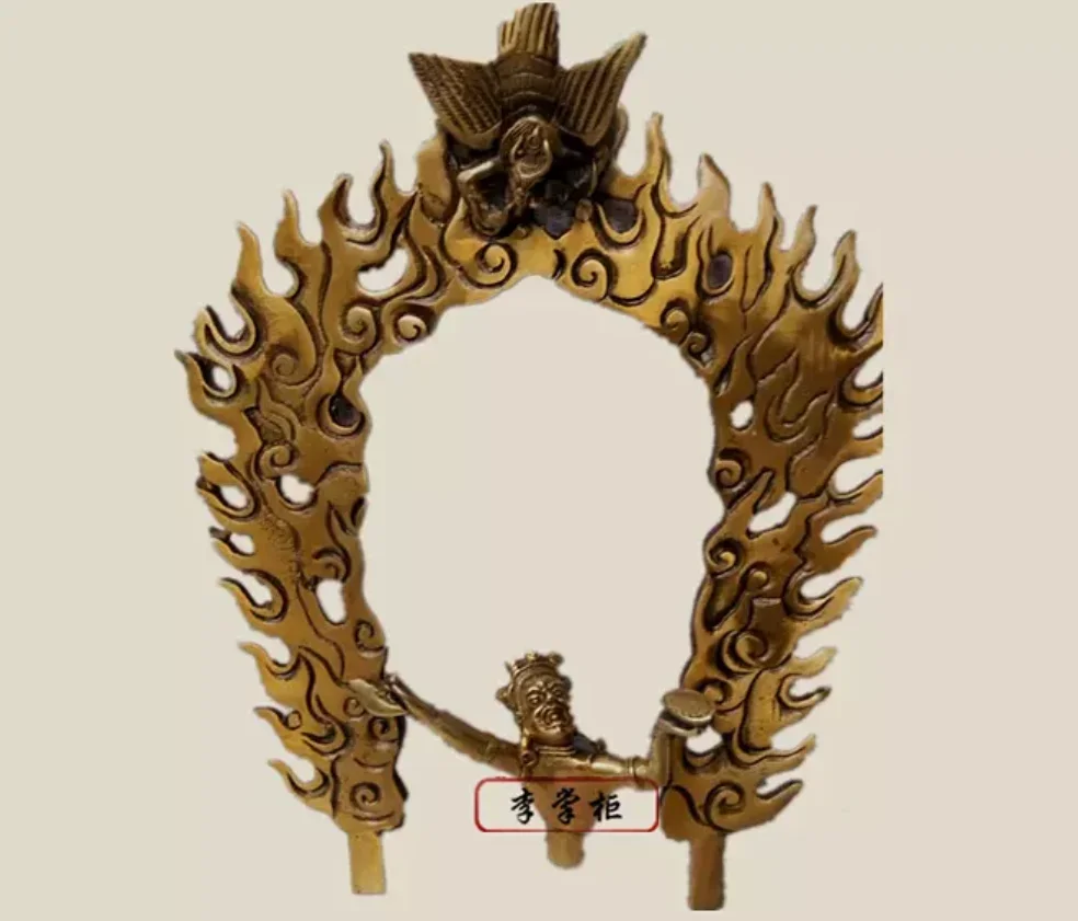 9-дюймовая буддийская латунь Yab-Yum Mahakala Dorje Статуя Будды Wrathful Deity Pupa Vajra